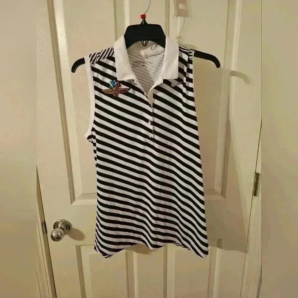 Nike Precision Print Sleeveless Golf Polo Indianapolis Motor Speedway Size M